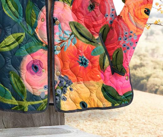 Hand-painted floral art